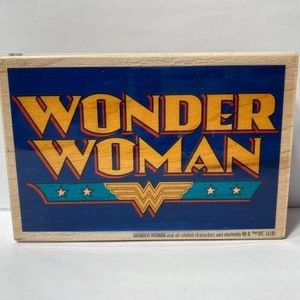 DC Comics Wonder Woman Wood Block Rubber Stamp Inkadinkado Crafts Scrapbook